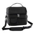 thumbnail image 2 of Bolsas térmicas de doble capa Nikou de gran capacidad lavables plegables con aislamiento térmico color negro, 2 of 13
