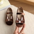 thumbnail image 4 of Toddler Little Girl Mary Jane Dress Shoes Ballet Flats for Girl Party Shoes Bowknot Princess Shoes Brown 6(21), 4 of 9