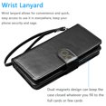 thumbnail image 7 of For Apple iphone 16e Case Wallet with Credit Card Holder for Women Men, Flip PU Leather Wallet Phone Case for iphone 16e 2025, Tekcoo Detachable Magnetic Kickstand Cover with Wrist Strap, Black, 7 of 7