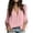 Pink, variant on Women's Solid T Shirt, Turn Down Collar Short Sleeve, Casual Fashion Pullover Top Army Green L