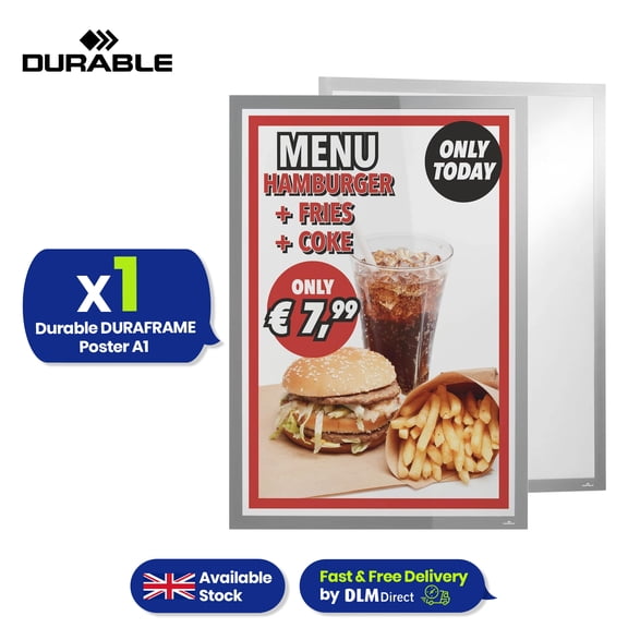 Durable A1 Magnetic Poster FramePeel & Stick Silver Display Frame for Paintings Photos Notices Ads Certificate Poster