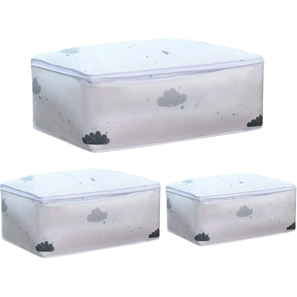 Bolsa de ropa transparente de PEVA (1 unidad), bolsa para guardar ropa, cajas de almacenamiento (nubes)