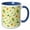 Blue/White, variant on 3drose, Cute St Patricks Day Smiling Cupcake Pattern, 11oz Two-tone Yellow Mug