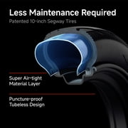 Segway E2 Pro Electric Scooter, 18.6 mph Max Speed, 21.7 Miles Max Range, Teens and Adults, Black
