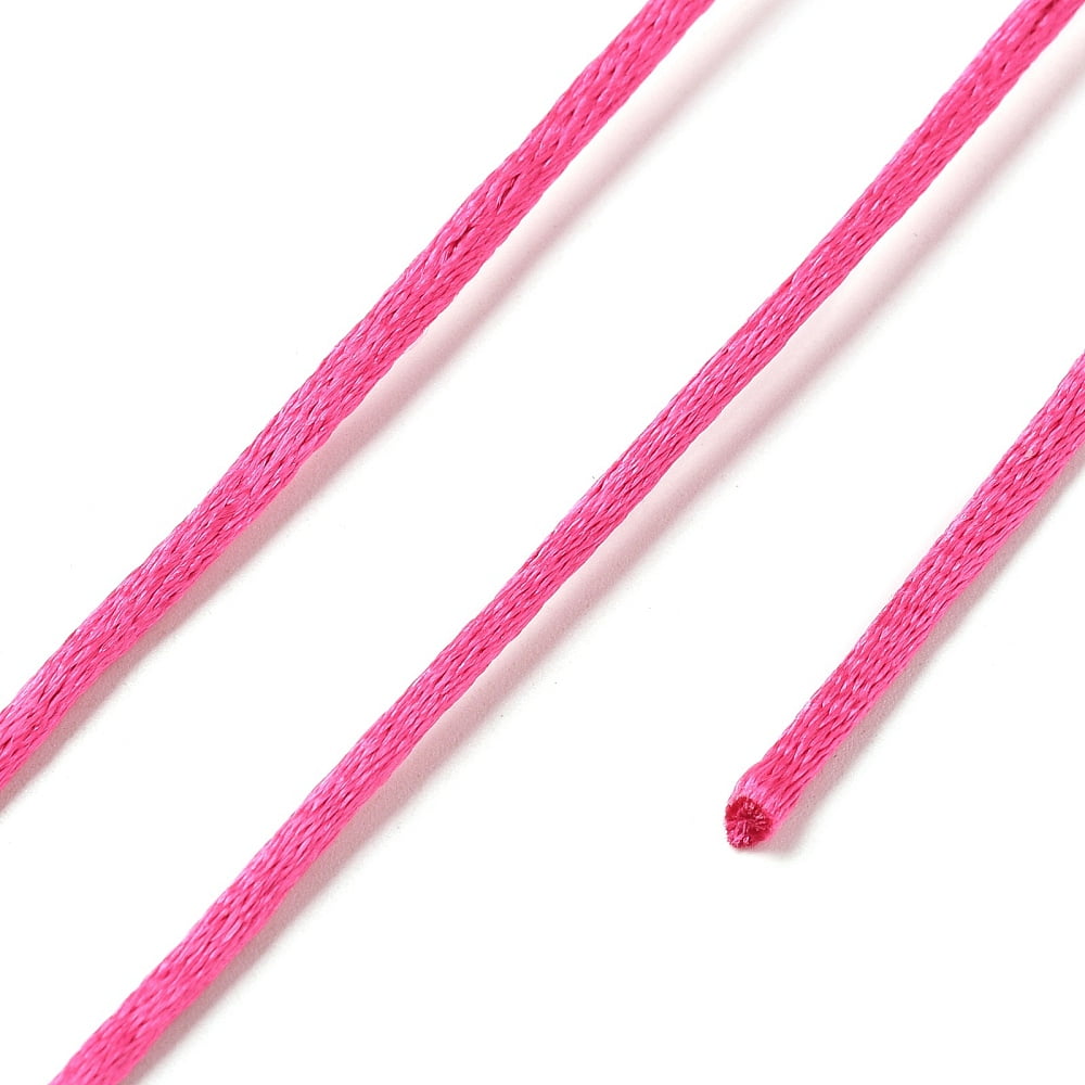 Macrame Rattail Chinese Knot Making Cords Round Nylon String Threads Satin Cord Magenta 2mm 10.93 yards(10m)/roll