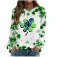 thumbnail image 1 of Plebaso Chandail en Molleton de la Saint-Patrick pour Femmes Imprimé Trèfle Col Rond Manches Longues Chandail P-5TG, 1 of 4