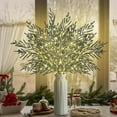 thumbnail image 4 of 35in Christmas Lighted Norfolk Pine Branches - 4-Piece Set of Lit Stems with String Lights, Requires 3 AA Batteries (Not Included), Perfect for Indoor Outdoor Holiday Decor, Multicolor, 4 of 6