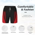 thumbnail image 3 of Mens Red Black Abstract Swimming Trunks with Compression Liner Beach Quick Dry Swim Shorts, 3 of 6