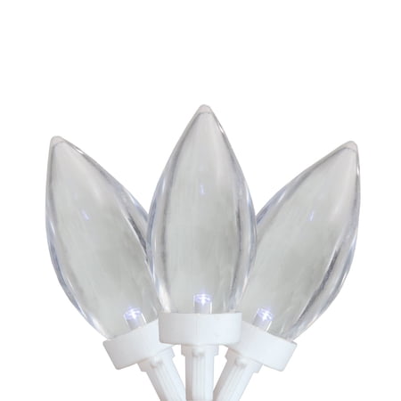 Northlight LED C9 Christmas Lights - Pure White - 16 White Wire - 25ct