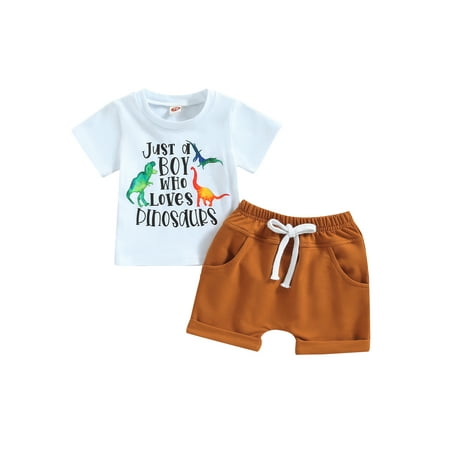 

Bagilaanoe 2pcs Toddler Baby Boys Short Pants Set Letter Print Short Sleeve T-shirt Tops + Shorts 6M 12M 18M 24M 3T Kids Casual Summer Outfits