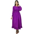 thumbnail image 7 of Bimba Women's Cotton Smocked Waist Long Casual Maxi Dress, 7 of 7