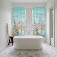 thumbnail image 4 of Coastal Beach Kitchen Curtain for Berdoom Living Room Cafe 72 Inch Length, Ocean Wave Summer Sea Starfish Coral Teal Beige Tiers Curtains Light Filtering Drapes Window Treatment 2 Panels 52"Wx72"L, 4 of 8