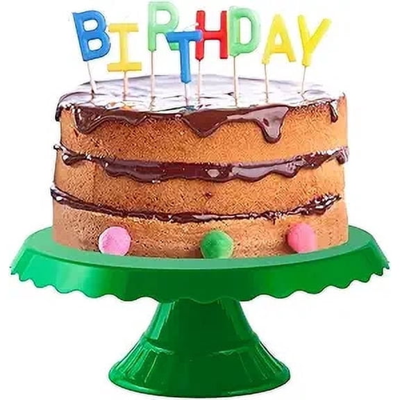 Grupo Mirandinha - Slim Acrylic Cake Stand with Lace - Durable & Elegant - Dark Green Finish