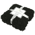 thumbnail image 2 of Luxury Curly Faux Lamb Fur Ultra Plush and Soft Sherpa Fleece Decorative Throw Blanket, Black Color 46” x 60”, 2 of 3