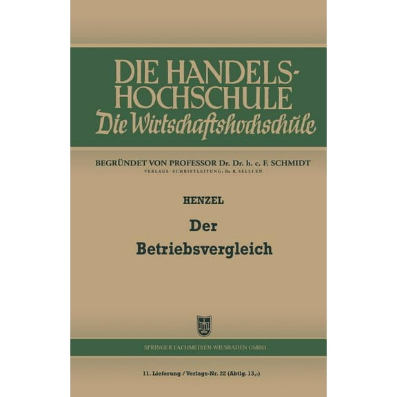 Der Betriebsvergleich, (Paperback)