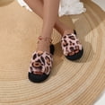 thumbnail image 5 of Nuevas Zapatillas de felpa con estampado de leopardo ins, zapatillas de algodón con tiras cruzadas, pantuflas de piel cálidas para el hogar para otoño e invierno, 5 of 5