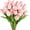 Pink, variant on Tulips Artificial Flowers 20 Pcs White Fake Tulip Stems Real Touch Tulips for Easter Spring Wedding Bouquet Home Centerpiece Floral Arrangement Table Décor