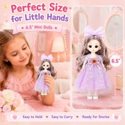 4 PCS 6 Inch Small Princess Girl Mini Dolls fit for 3+ Year Old Little Girls Gift