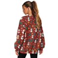 thumbnail image 2 of Xoenoiee Christmas Snowman Sock Tree Bell Snowflake Print Womens Oversized Sweatshirts Xmas Crew Neck Pullover Long Sleeve Tops with Pockets Split Fall Fashion Outfits 2025 Clothes, Size S, 2 of 7