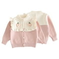 thumbnail image 4 of Esaierr 1-5 Years Girls Cute Cardigan Sweaters Knit Jackets for Little Baby Toddler,Crew Neck Sweater Coats Tops, 4 of 9