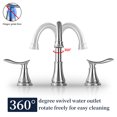 thumbnail image 3 of Hefilesy 2-Handle 8 inch Widespread Bathroom Sink Brushed Lavatory 3 Hole 360° Swivel Vanity Sink Basin Faucets with  for Pop Up Drain Assembly and cUPC Water Supply Hoses, 3 of 6