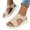 A-Gold116, variant on Womens Wedge Slide Open Toe Knit Hollow Slip On Soft Foam Thick Platform Sandals Stretch Light Comfy Summer Walking Sandals