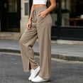 thumbnail image 5 of Gytharion Women's Straight Leg Sweatpants High Waist Side Slit Lounge Pants Elastic Waist Relaxed Fit Casual Pants with Pockets for Travel, 5 of 8