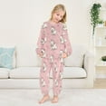 thumbnail image 5 of Fluffy Pajamas Set Fuzzy Winter Warm Pj Sets Pullover Tops and Long Pants Dogs Wearing Bows X-Large, 5 of 8