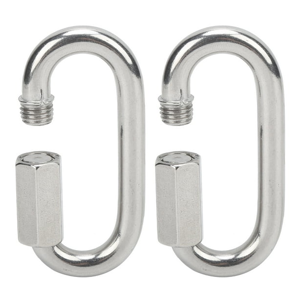 Climbing Gear Carabiner Quick Links,M8 Stainless Steel Screw Climbing Gear  Carabiner Safety Snap Hook Safety Snap Hook Chain Connecting Ring Buckle  Best in its Class 