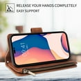 thumbnail image 5 of ShieldFlex for Samsung Galaxy A56 5G Wallet Case with Card Holder, PU Leather Phone Case Flip Protective Cover Wrist Strap Zipper Pocket for Women Men,Brown, 5 of 8