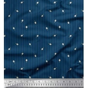 Soimoi Satin Silk Fabric Stripe & Clock Hut Shirting Print Sewing Fabric Yard 42 Inch Wide