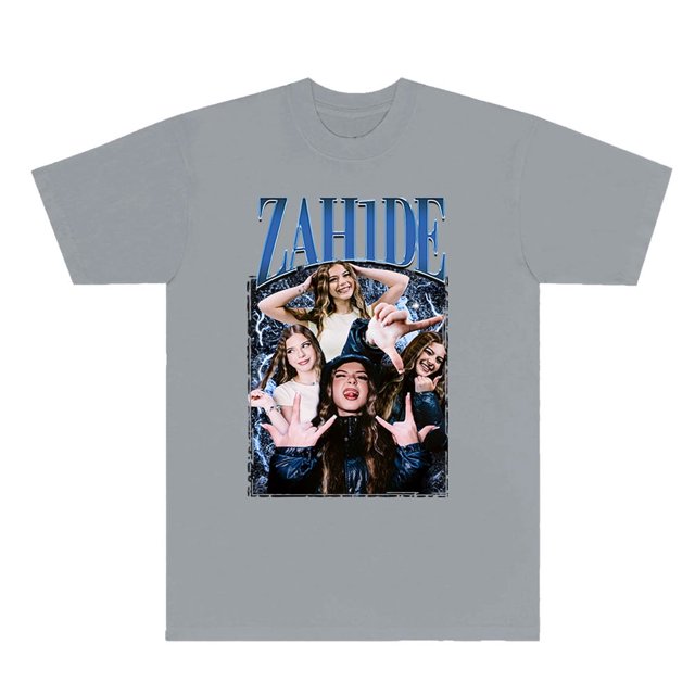 Zahide T-Shirts Vintage des Années 90 Été Unisexe HipHop Mode Urbaine Col Rond Manches Courtes