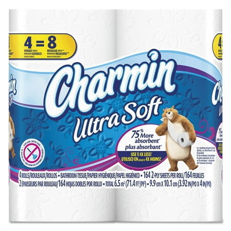 Charmin Ultra Soft Bathroom Tissue, 164 Sheets/Roll, 4 Rolls/Pack