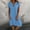 Sky Blue, variant on TAGOLD Womens Short Sleeve V Neck Dress Linen Solid Color Loose Casual Summer Shirt