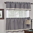 thumbnail image 2 of bed bath n more Classic Navy Cotton-blend Buffalo Check Kitchen Curtain Set or Separates tier pair 24x58, 2 of 5