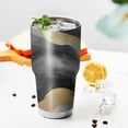 thumbnail image 3 of 30oz Black and Gold Marble Tumblers Stainless Steel Tumbler with Lid and Straw,Vacuum Insulated Double Wall Travel Tumbler Cups Mug with Cleaning Brush for Coffee,Tea, 3 of 7