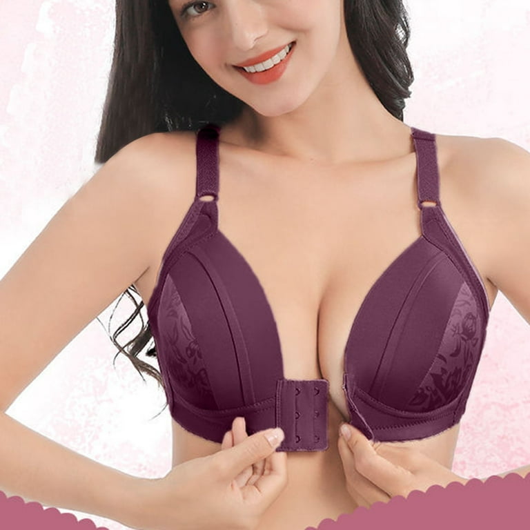 Women's Full Coverage Bra Underwire Seamless Comfort Bras Gorgeous Lift  Front Close Bralettes 