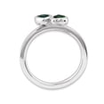 thumbnail image 4 of Lab-Created Emerald Double Heart Ring 2/5 Carat (ctw) in Sterling Silver, 4 of 4