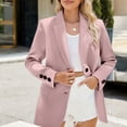 thumbnail image 2 of Women's Tailored Blazer Jacket Single Breasted Long Sleeve Lightweight Work Wear for Business Casual, 2 of 4