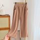 thumbnail image 2 of Odeerbi 1-10 Años Niñas Hielo Seda Pantalones Acampanados Lechuga Recortar Pantalones Pantalón Lindo Color Sólido Transpirable Pantalones, 2 of 5