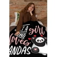 thumbnail image 5 of Microfiber Flannel Throw Blanket Just A Girl Who Loves Pandas Super Soft Cozy Lightweight Summer Quilt Perfect for Bed Sofa-60"x50" Medium for Teen, 5 of 6