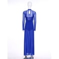 thumbnail image 7 of Hansber Lyrical Dance Dress for Women Modern Contemporary Dancewear Sequins Mesh Tulle Maxi Skirt Leotard Navy Blue XL, 7 of 7
