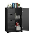 thumbnail image 6 of Gymax Storage Floor Cabinet Organizer Cupboard w/ 4 Drawers Adjustable Shelf Black, 6 of 8