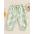 thumbnail image 2 of Suealasg Baby Boys Girls Harem Pants 6M 1T 2T 3T Toddler Boy Girl Elastic Waist Checkered Sweatpants Lounge Pants, 2 of 7