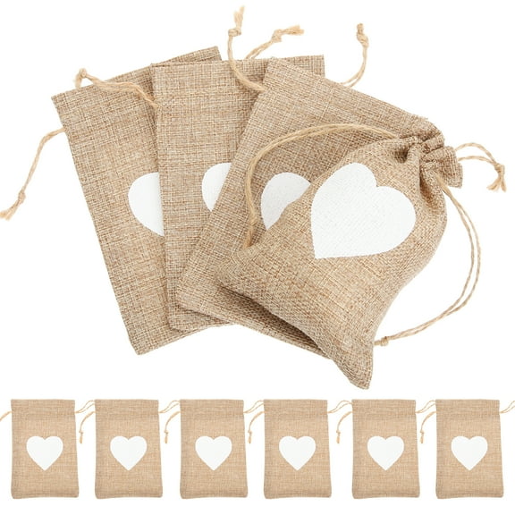 25 Pcs Burlap Gift Bag Coin Pouches Gift Bags Mini Gift Bag Drawstring Linen Present Pouch Party Treats Bags