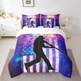 thumbnail image 2 of YST 7-Piece American Flag Baseball Comforter Set, King Size, Polyester Bed in a Bag, 2 of 5