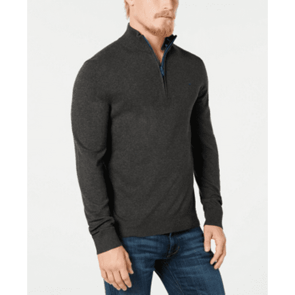 Calvin Klein Men's Quarter-Zip Sweater In Zoltan Heather, XXL