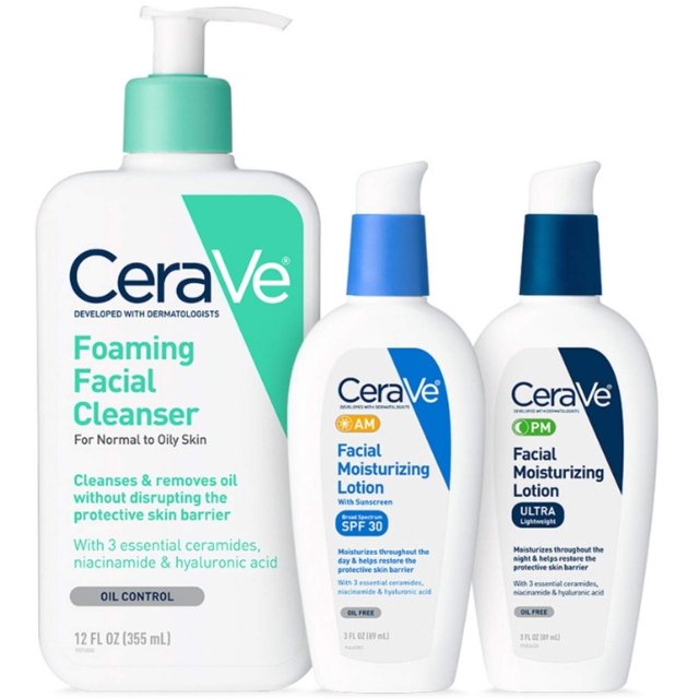 Set Cuidado Diario de la Piel CeraVe Paquete de Espuma Sin Fragancia 355ml 89ml CeraVe CV83443