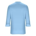 thumbnail image 6 of Jsaierl 3/4 Length Sleeve Womens Tops Casual V Neck Shirts Fashion Solid Petite Blouses Classic Elegant T-shirts Top S-2XL, 6 of 9