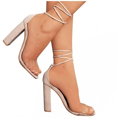

Heeled Sandals Women s Strappy Stilettos High Heels Lace Up Heeled Sandals Pointed Open Toe Party Dress Shoes